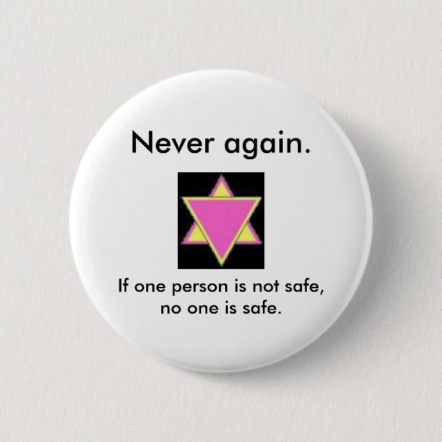 Never again. button (Front)