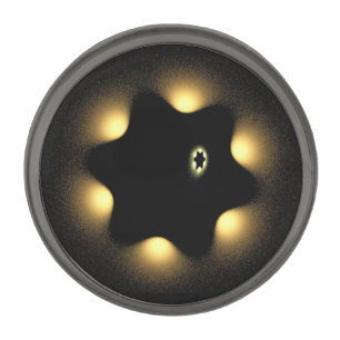 Never Again Fractal Star Of David Gunmetal Finish Lapel Pin