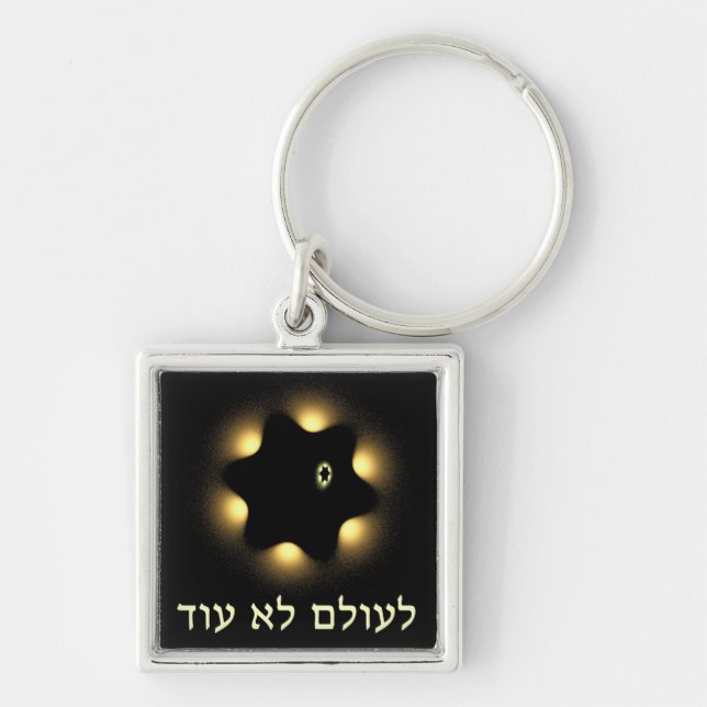 Never Again Fractal Star Of David Keychain (Front)