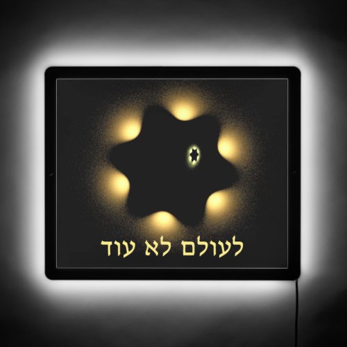 Never Again Fractal Star Of David LED Sign