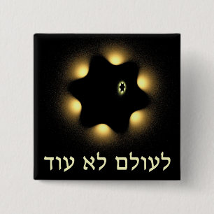 Never Again Fractal Star Of David Pinback Button