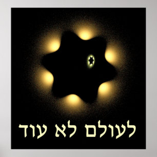 Never Again Fractal Star Of David Poster