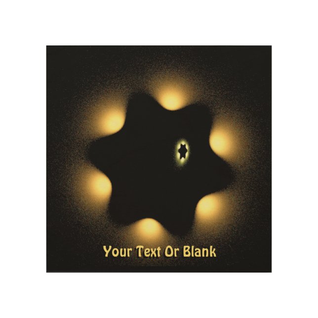 Never Again Fractal Star Of David Wood Wall Art (Front)