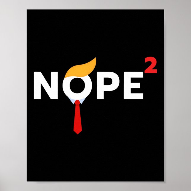 Never Again Funny Trump Wig Political Costume Demo Poster (Front)