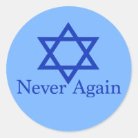 Never Again Jewish Holocaust Remembrance Blue