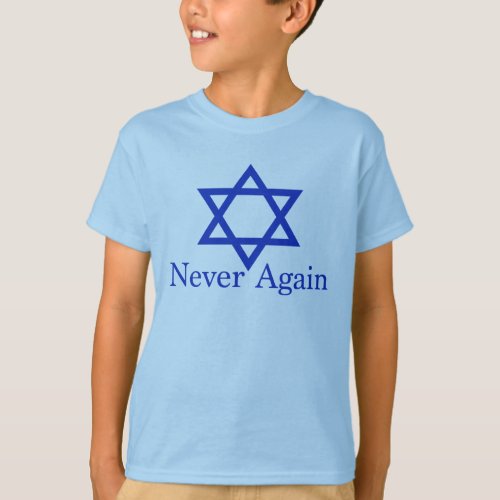 Never Again Jewish Holocaust Remembrance Kids T_Shirt