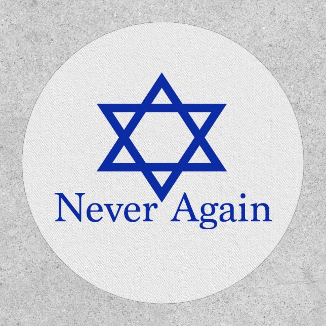 Never Again Jewish Holocaust Remembrance Patch (Front)
