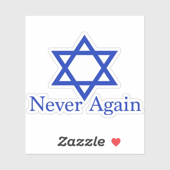 Never Again Jewish Holocaust Remembrance Sticker (Sheet)