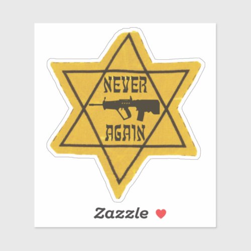 NEVER AGAIN Jewish Self_Defense Tavor Sticker