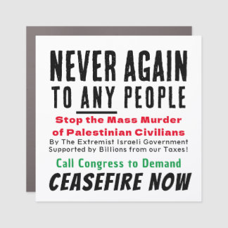 Never Again to Any People Car Magnet