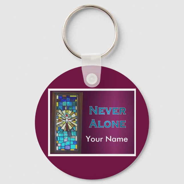 Never Alone Holy Spirit Window Keychain (Front)