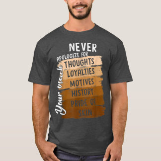 Never Apologize Black History Month BLM Melanin Pr T-Shirt
