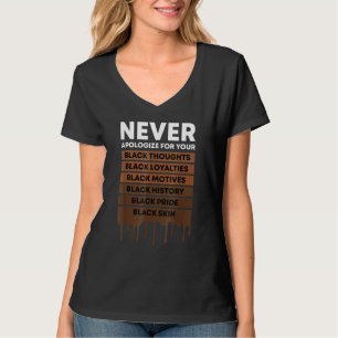 Never Apologize Black History Month BLM Melanin Pr T-Shirt