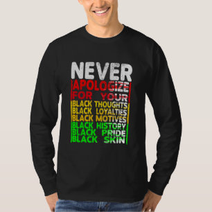Never Apologize Blackness, Black History Month T-Shirt