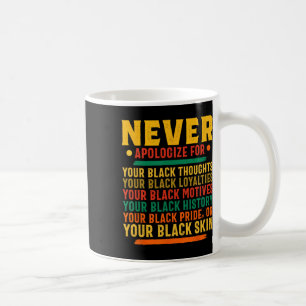 Never Apologize For Being Black African American Coffee Mug
