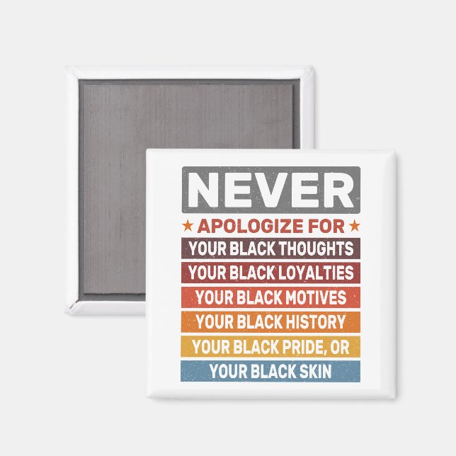 Never Apologize For Your Black History Month Cool Magnet (Front/Back)