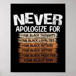 Never Apologize For Your Black Thoughts Black Hist Poster