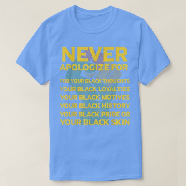 Never Apologize For Your Black Thoughts Proud BLM  T-Shirt (Design Front)