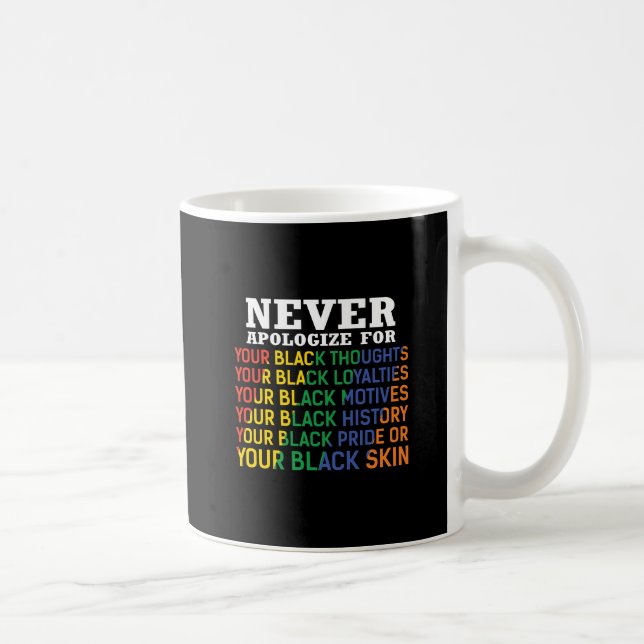 Never Apologize | Juneteenth | Black Pride Coffee Mug (Right)