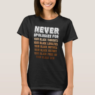 Never Apologize Melanated Black History Month Afri T-Shirt