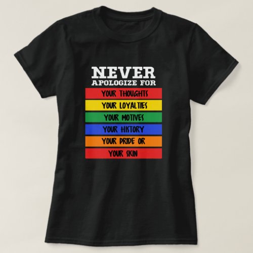Never Apologize Womens History Month T_Shirt