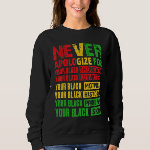 Never Apologize Your Black History Month African A Sweatshirt