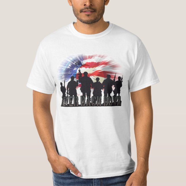 Never Back Down on American FLag Patriotic T-Shirt (Front)