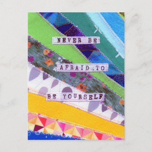 Never be afraid to be yourself _ positive quotes postcard