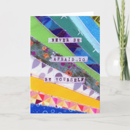Never be afraid to be yourself _ positive quotes thank you card