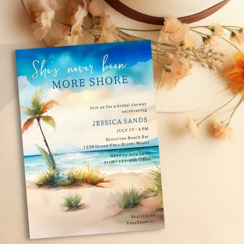 Never Been More Shore Ocean Beach Bridal Shower Invitation