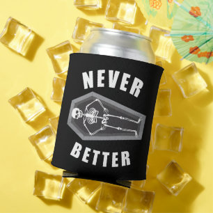 Never Better Dead Inside Skeleton Halloween Can Cooler