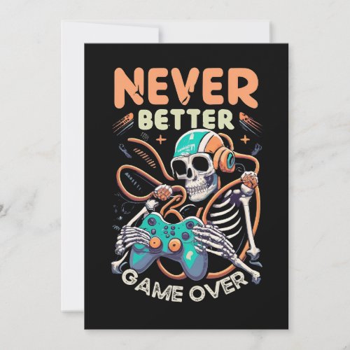 Never Better Skeleton Retro Gaming Event Invitation