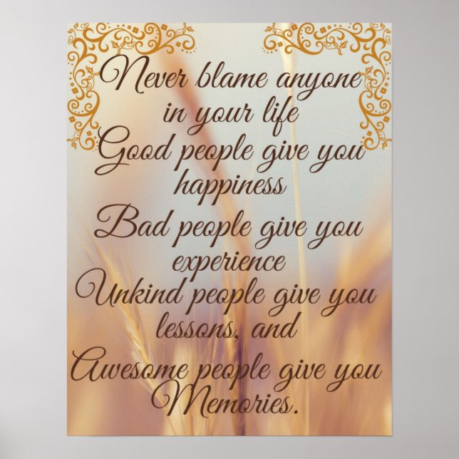 Never blame anyone in life wood wall art (Front)