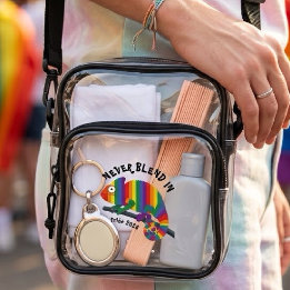 Never Blend In Rainbow Chameleon Pride Clear Crossbody Bag