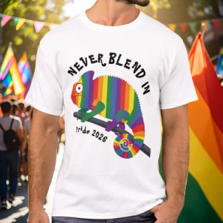 Never Blend In Rainbow Chameleon Pride T-Shirt