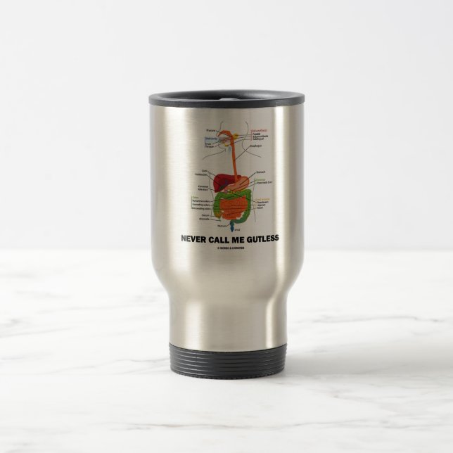 Never Call Me Gutless (Digestive System Humor) Travel Mug (Center)