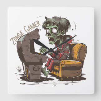 Never Dead, Game On: Zombie Gamer Square Wall Clock