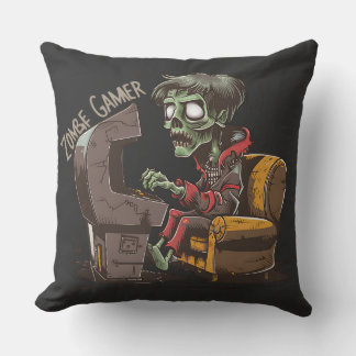 Never Dead, Game On: Zombie Gamer Throw Pillow