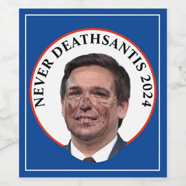 Never DeathSantis Skull Face Wine Label (Single Label)