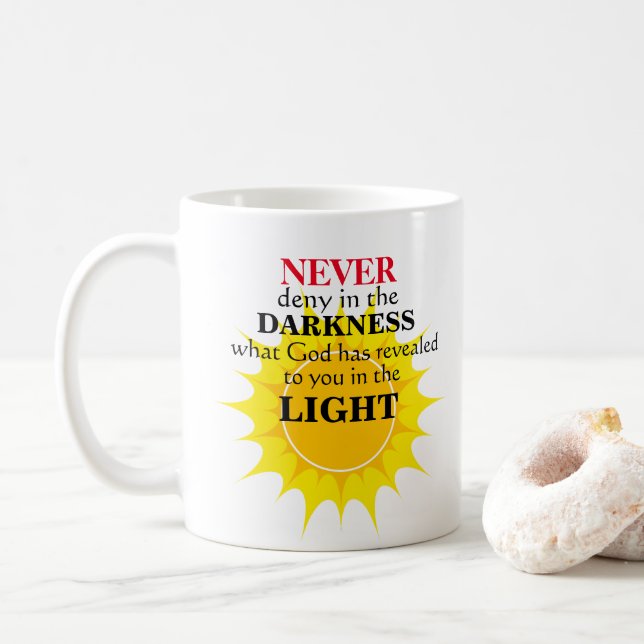 Never Deny in the Darkness Coffee Mug (With Donut)