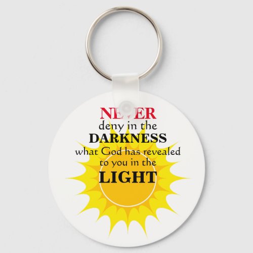 Never Deny in the Darkness Keychain