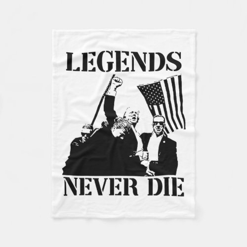 Never Die Trump 2024 Pennsylvania Rally Patriot  Fleece Blanket