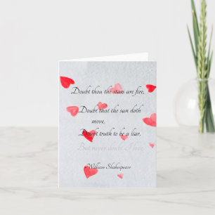 "Never Doubt I Love," Shakespeare Card