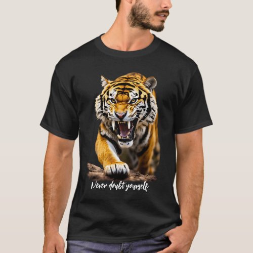 Never doubt yourself Motivational slogan Tiger T_Shirt