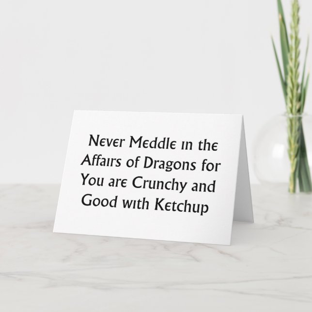 Never Dragons Card (Front)