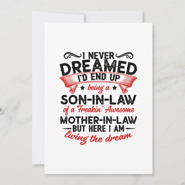 Never Dreamed Being A Son In Law Father Gift Announcement (Front)