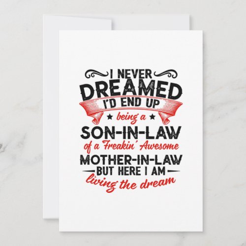 Never Dreamed Being A Son In Law Father Gift Announcement
