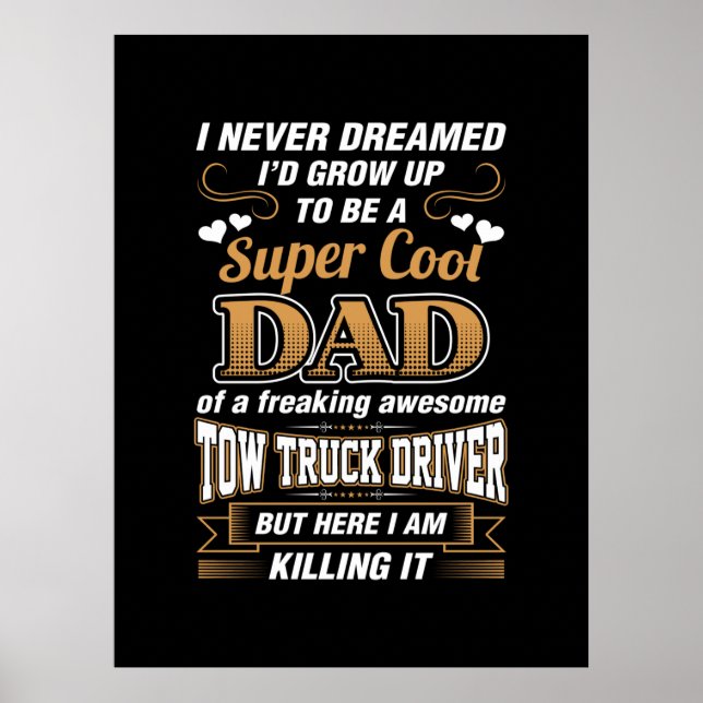 Never Dreamed Super Cool Dad Truck Driver Poster (Front)