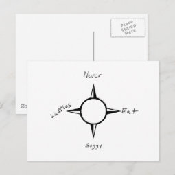 Never Eat Soggy Waffles - Compass Postcard Zazzle