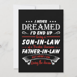 Never End Up Son In Law & Father In Law Thank You Card